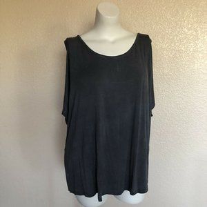 Indigo Thread Co. Cold Shoulder Top Plus Size 1X Gray New